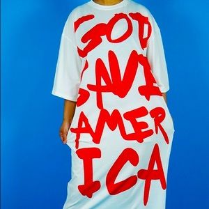 God Save America Oversized T-Shirt Dress